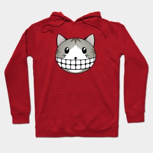 Cute Tabby Tuxie Kitty with Cheshire Cat Grin Hoodie